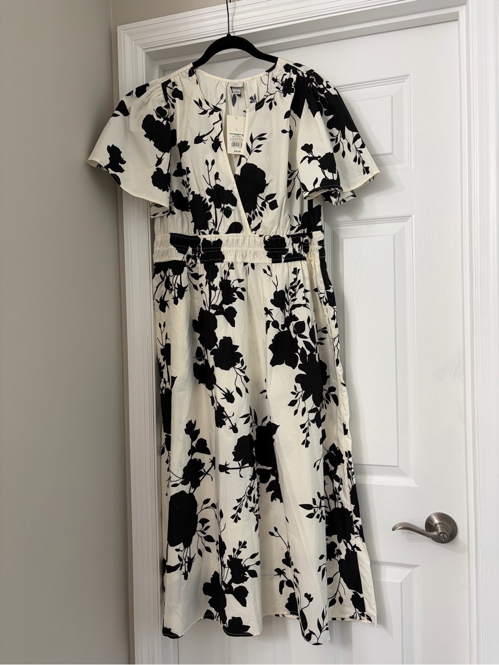 a new day Black & White Floral Midi Dress